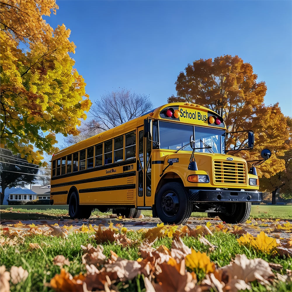 Back to School Country School Bus Backdrop UK BRP7-186