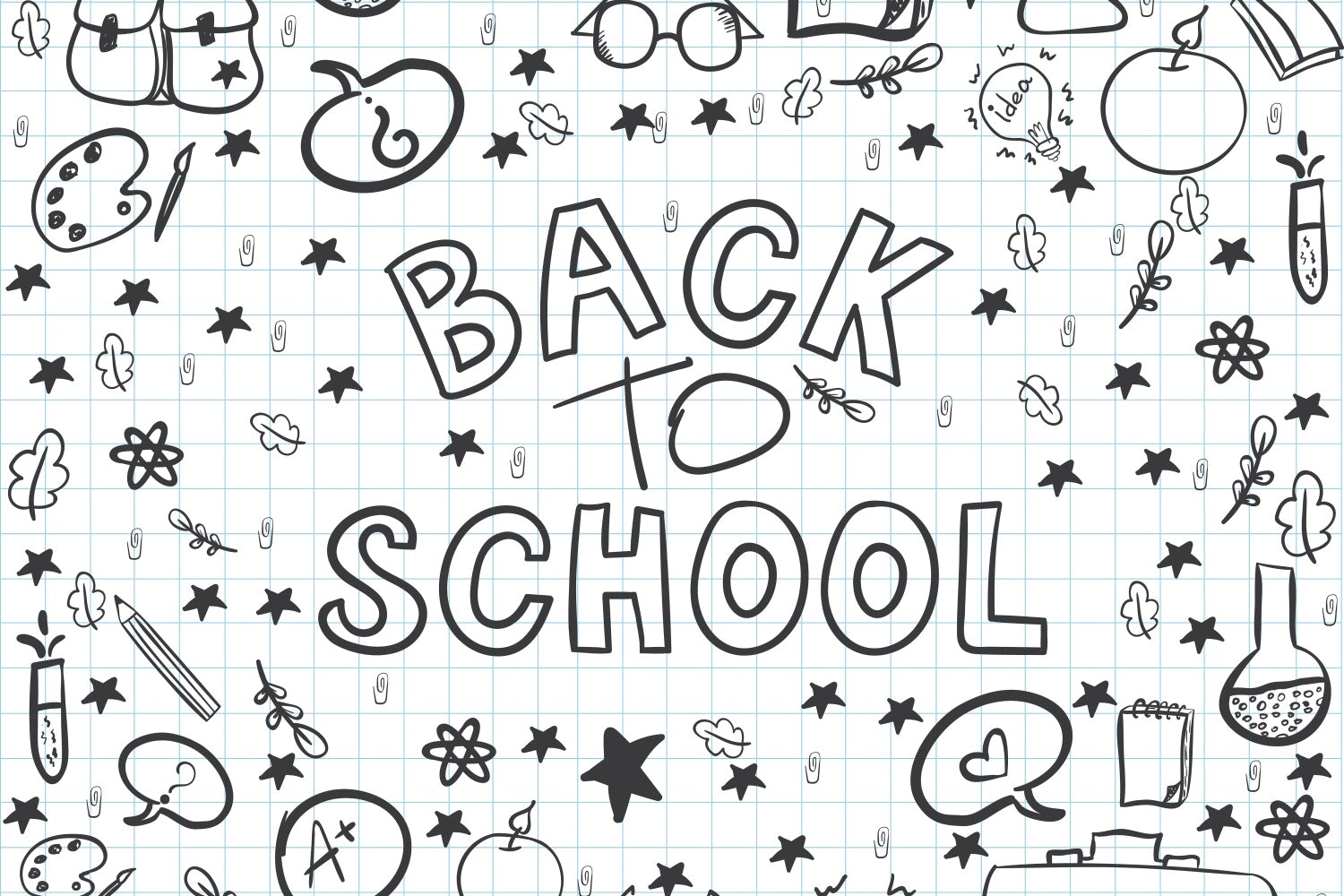 Back to School Black White Graffiti Backdrop UK BRP7-18