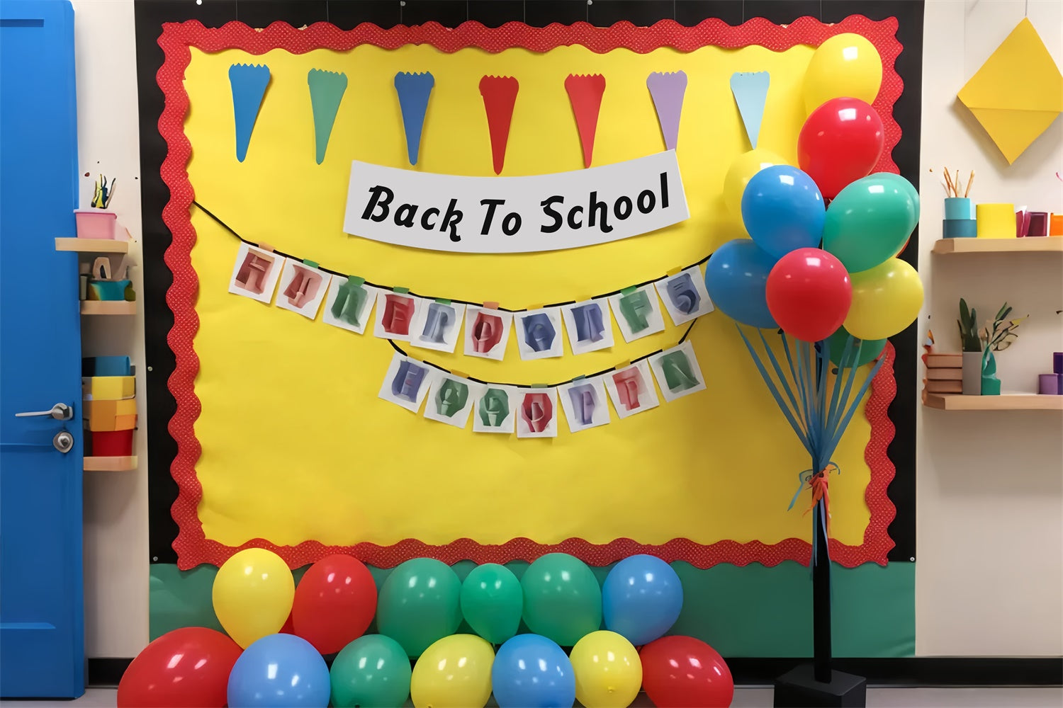 Welcome Back to School Party Backdrop UK BRP7-190