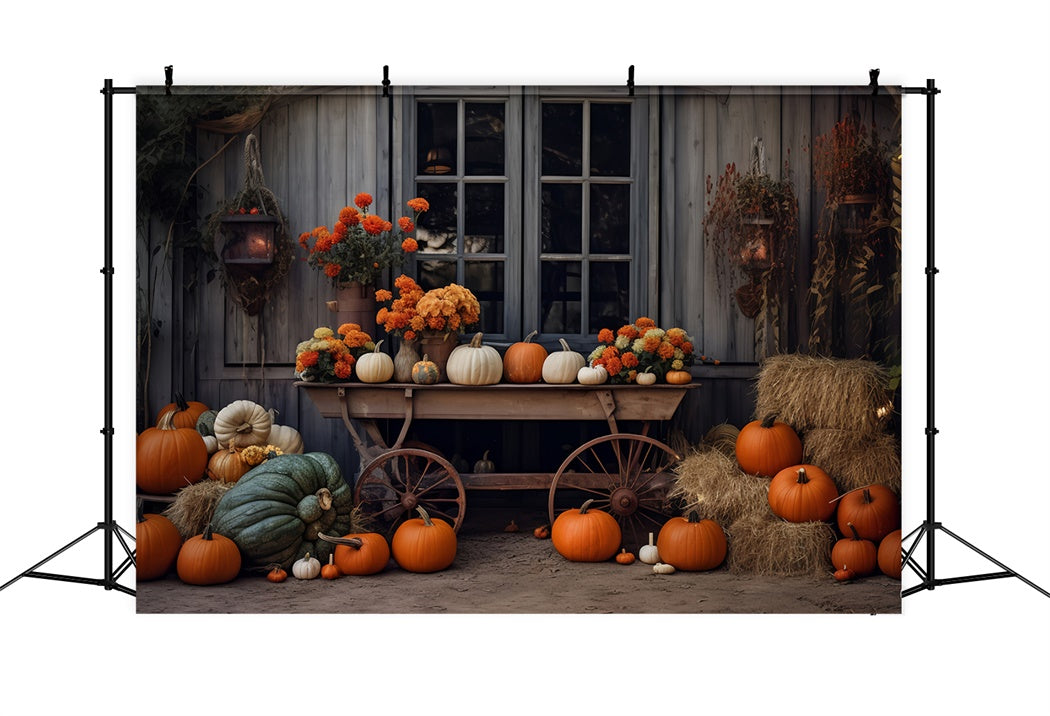 Autumn Countryside Pumpkin Harvest Backdrop UK BRP7-192