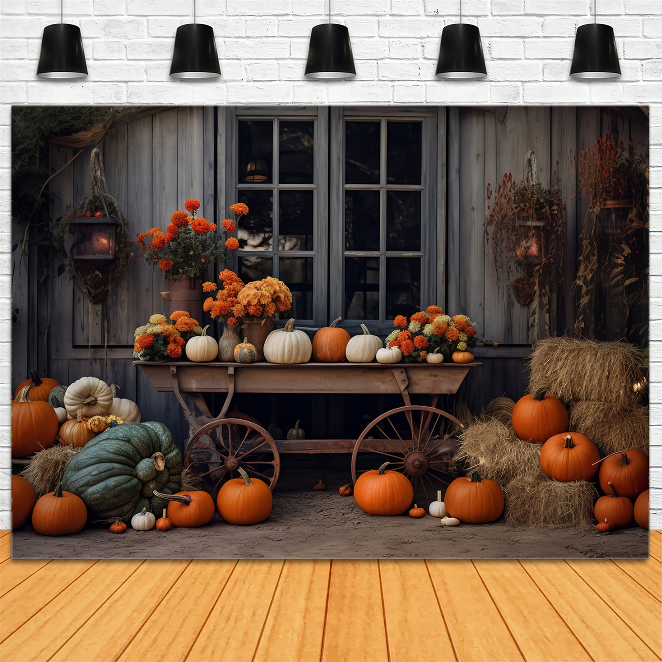 Autumn Countryside Pumpkin Harvest Backdrop UK BRP7-192