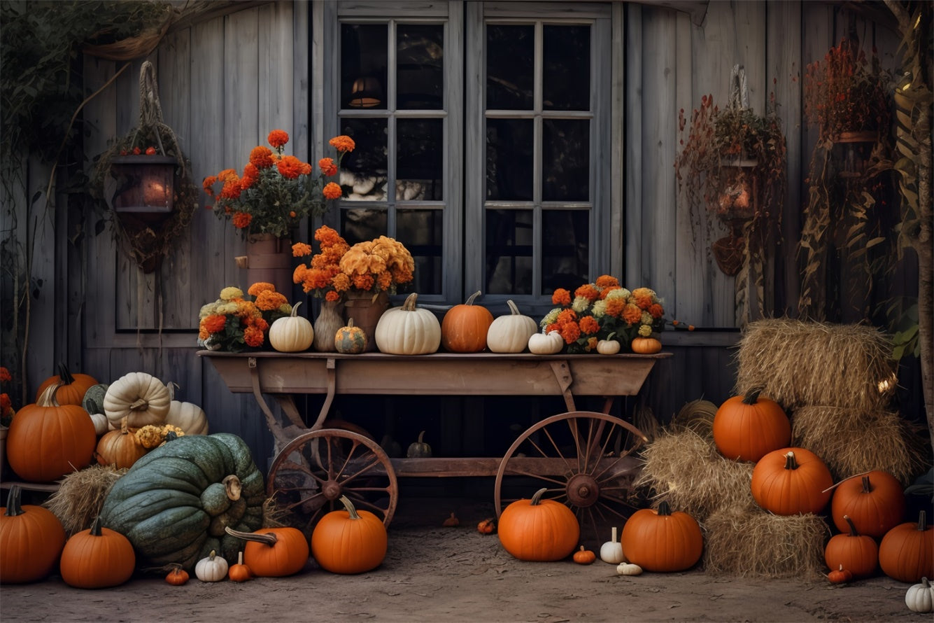 Autumn Countryside Pumpkin Harvest Backdrop UK BRP7-192