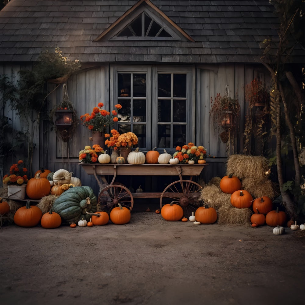 Autumn Countryside Pumpkin Harvest Backdrop UK BRP7-192