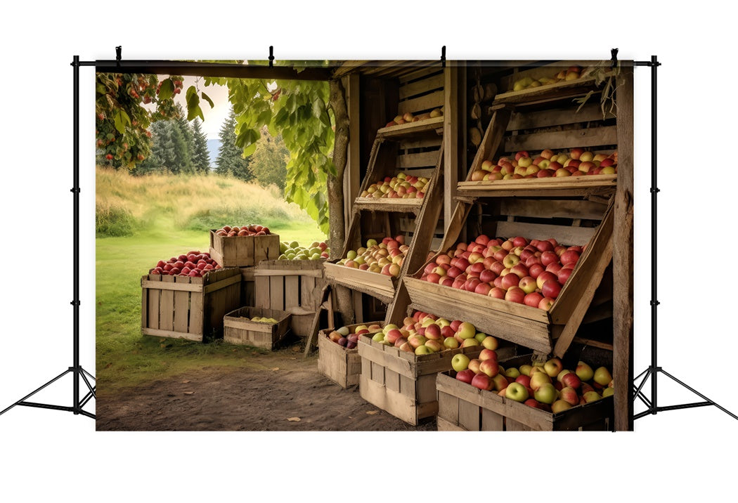 Autumn Farm Fresh Apple Stand Backdrop UK BRP7-193