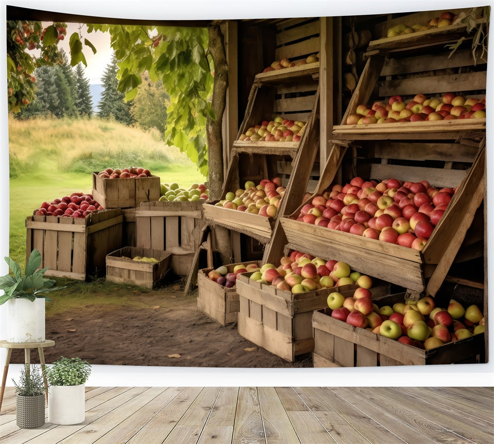 Autumn Farm Fresh Apple Stand Backdrop UK BRP7-193