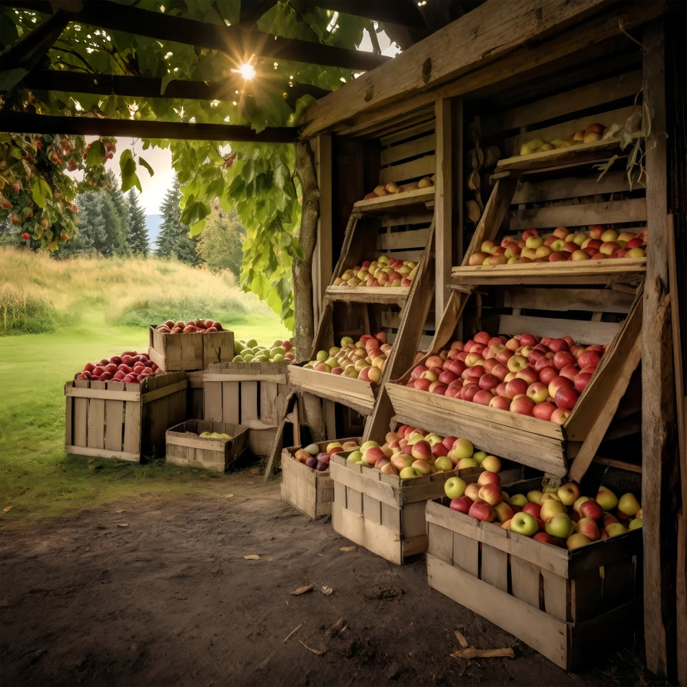 Autumn Farm Fresh Apple Stand Backdrop UK BRP7-193