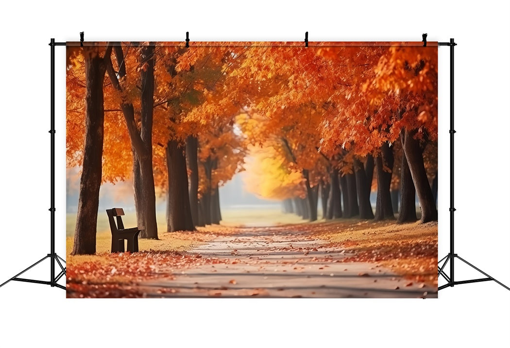 Autumn Golden Leaves Park Path Backdrop UK BRP7-194