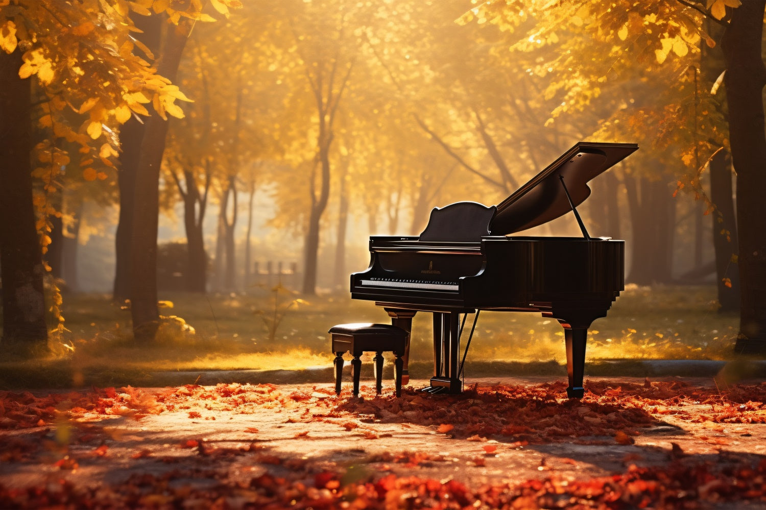 Autumn Harmony Piano Park Backdrop UK BRP7-195