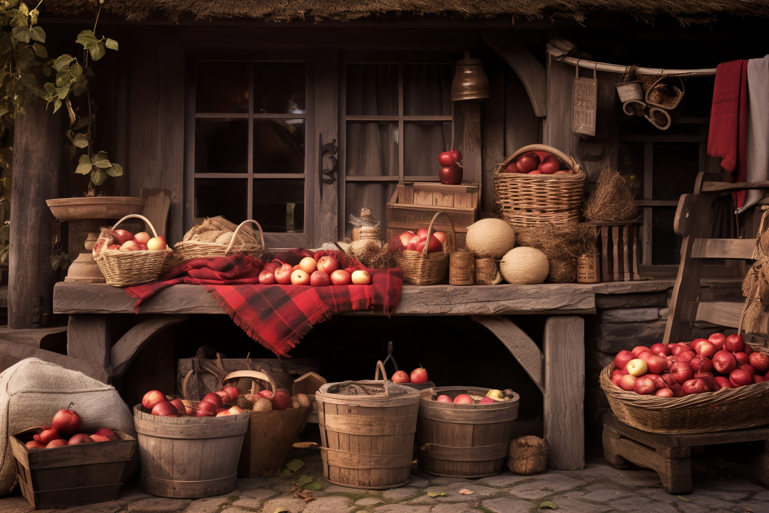 Country Apple Farmhouse Autumn Backdrop UK BRP7-196