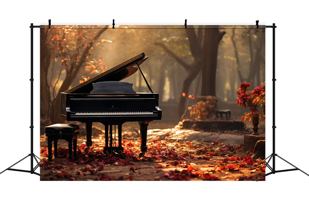 Melodic Autumn Pathway Piano Backdrop UK BRP7-199