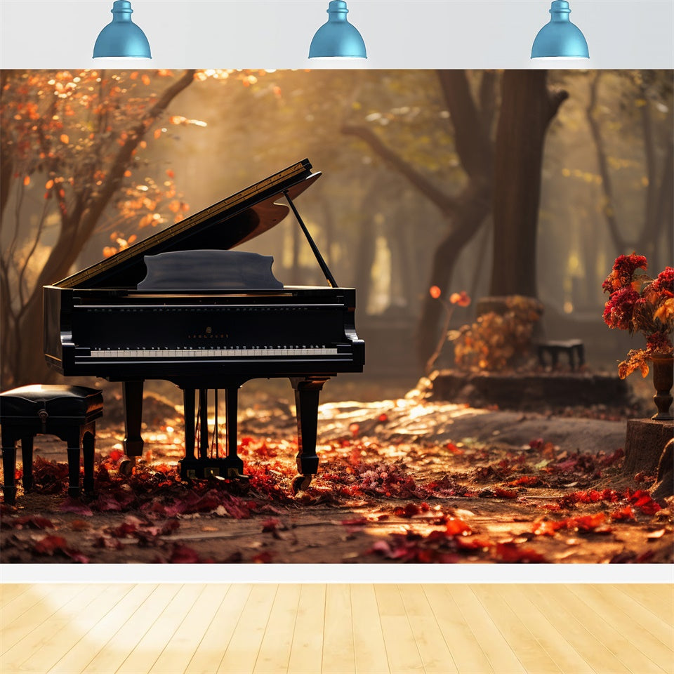 Melodic Autumn Pathway Piano Backdrop UK BRP7-199