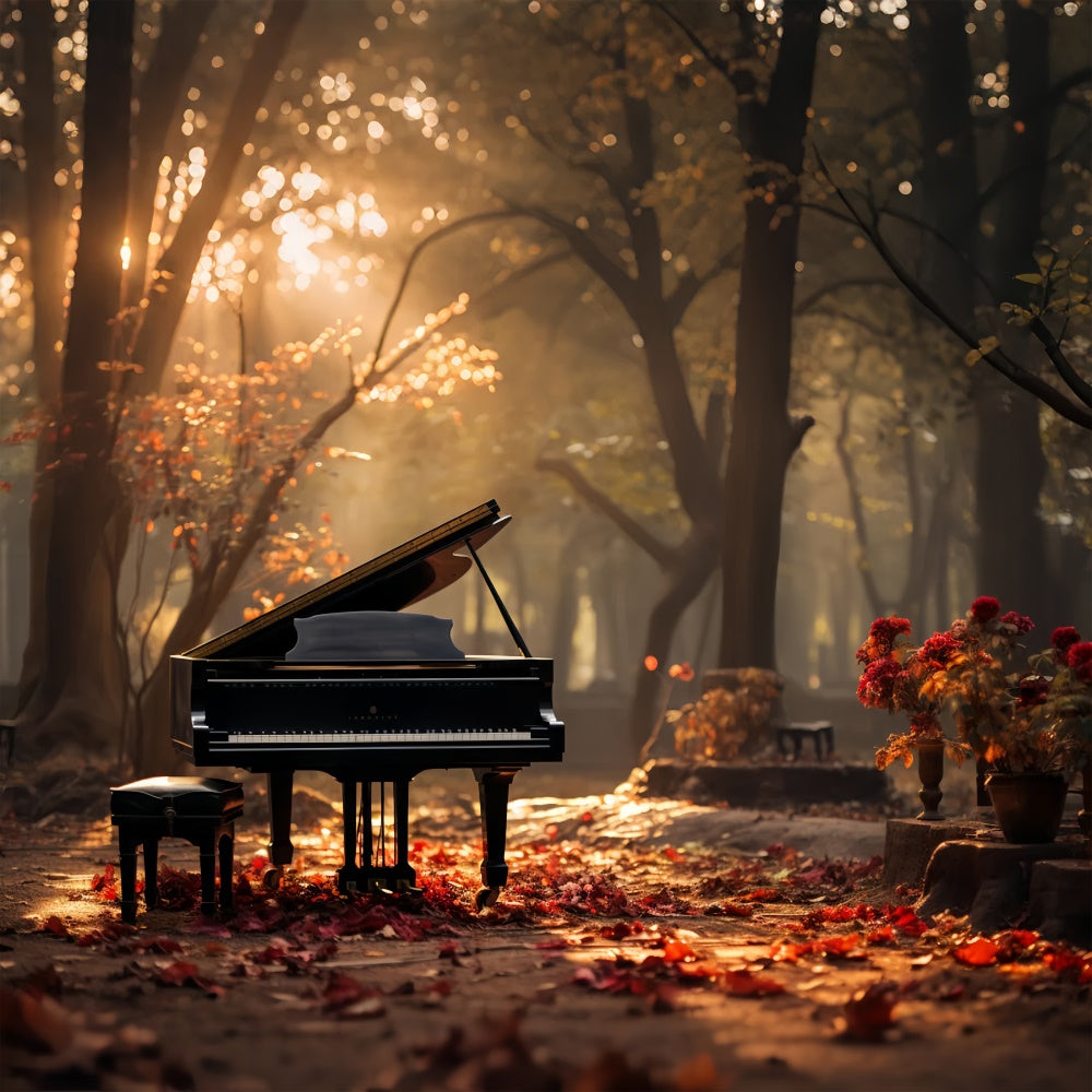 Melodic Autumn Pathway Piano Backdrop UK BRP7-199