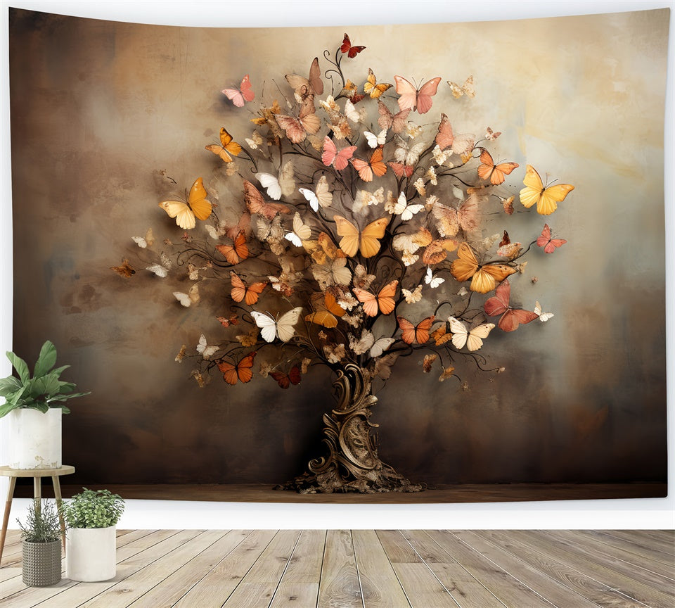 Artistic Autumn Tree with Butterflies Backdrop UK BRP7-201