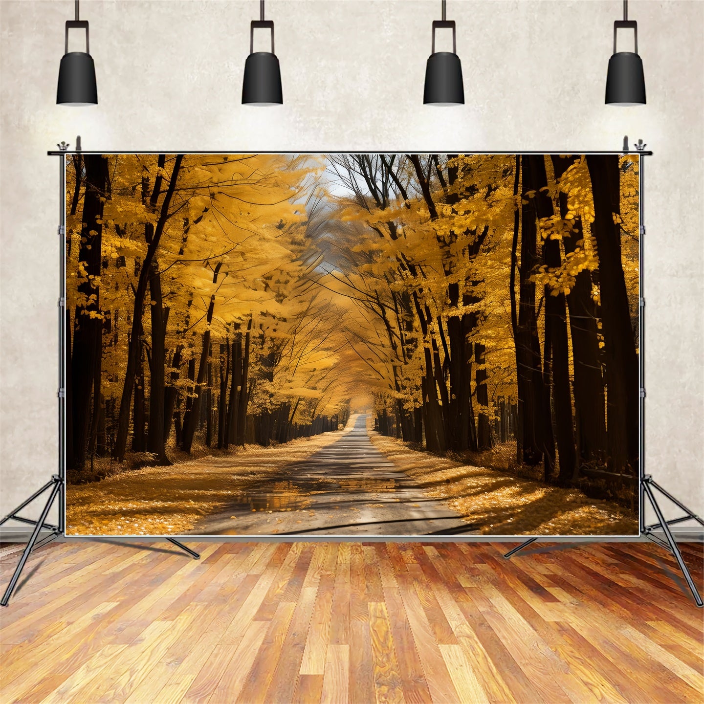 Golden Autumn Path Backdrop for Photography UK BRP7-202