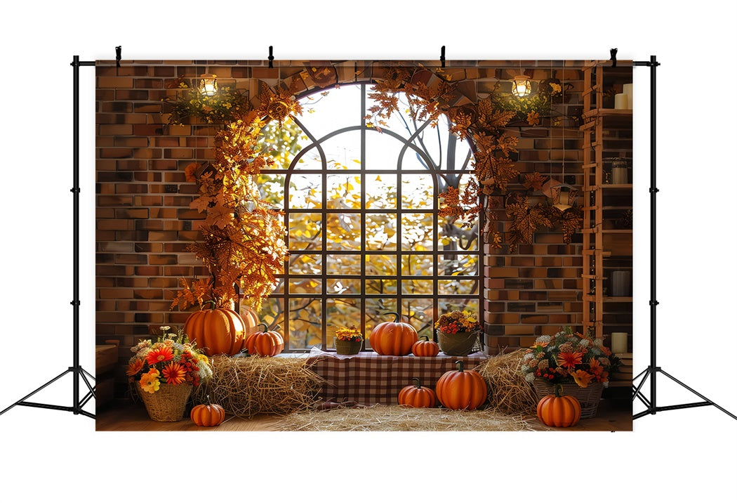 Autumn Harvest Window Display Backdrop UK BRP7-203