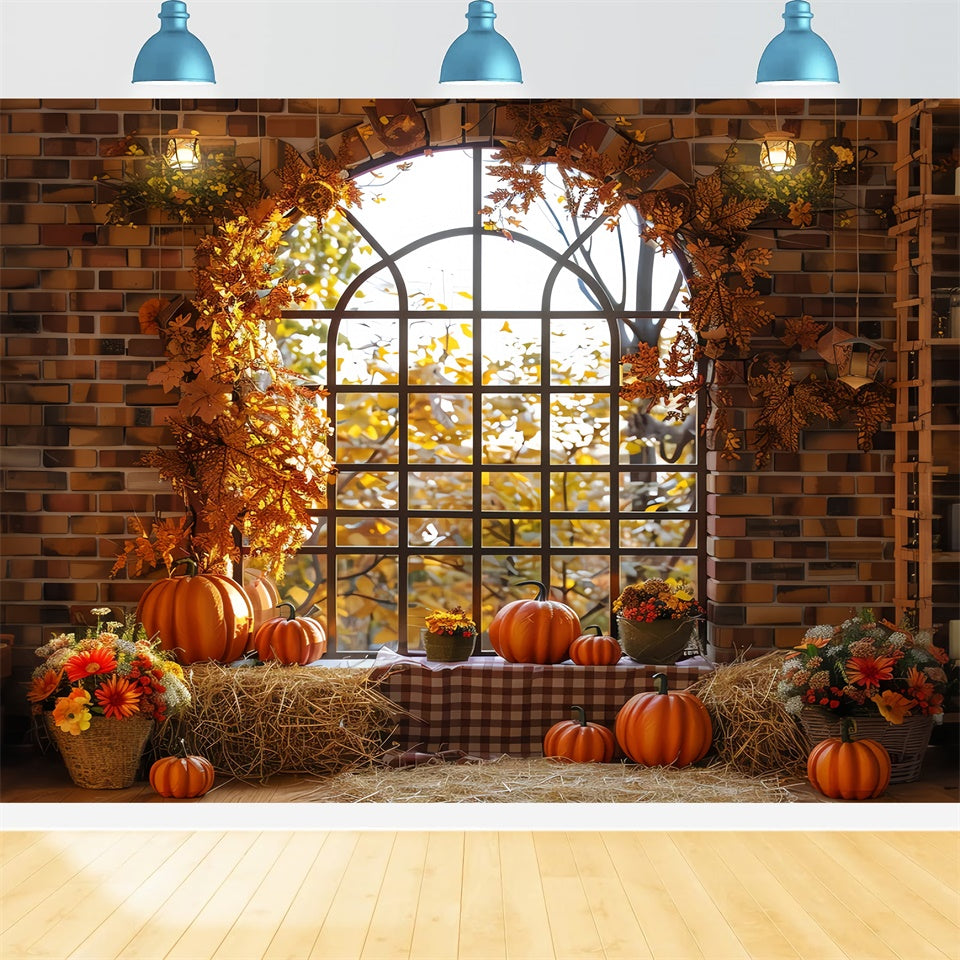 Autumn Harvest Window Display Backdrop UK BRP7-203