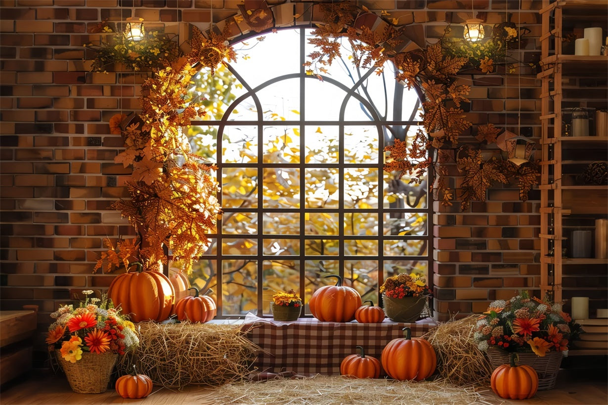 Autumn Harvest Window Display Backdrop UK BRP7-203