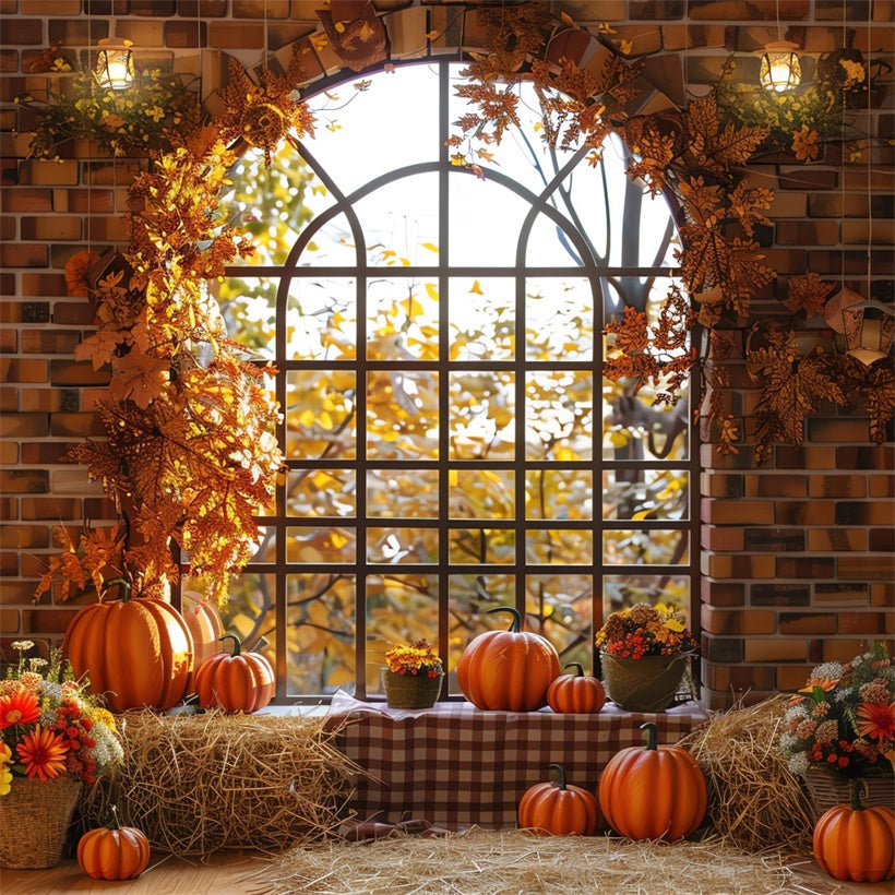 Autumn Harvest Window Display Backdrop UK BRP7-203