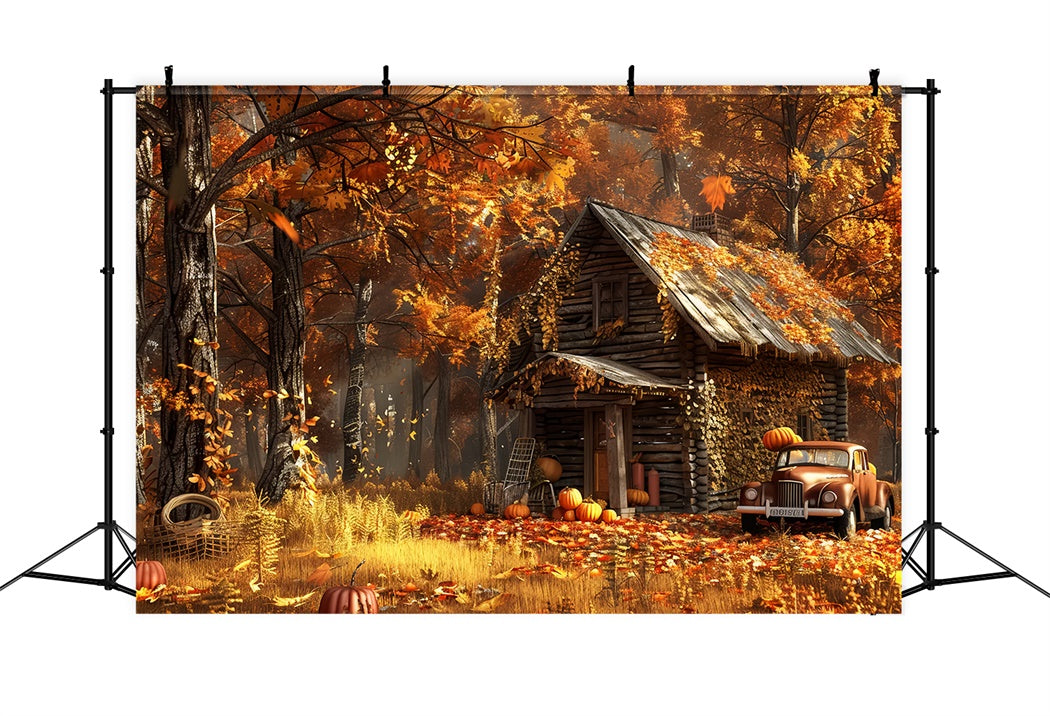 Enchanted Fall Cabin Woods Backdrop UK BRP7-209