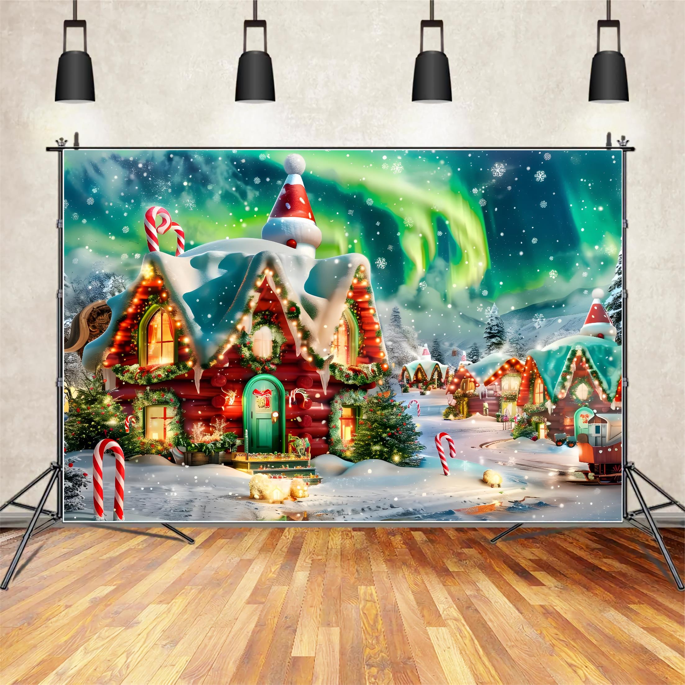 Christmas Enchanted Elf Village Backdrop UK BRP7-217