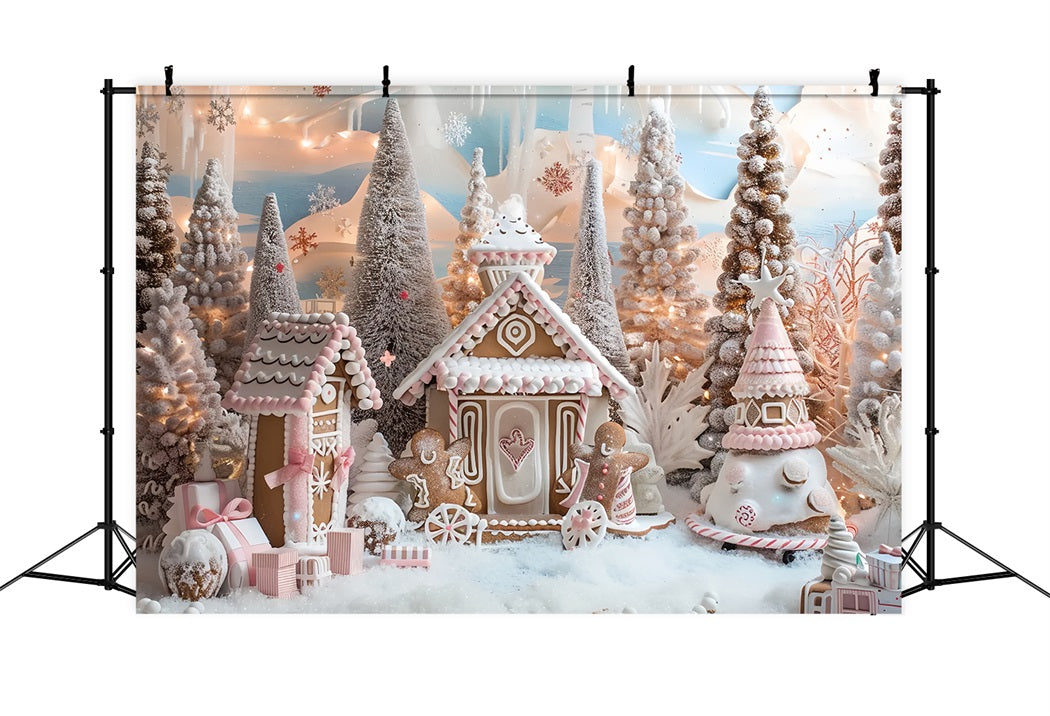 Christmas Frosted Gingerbread House Backdrop UK BRP7-227