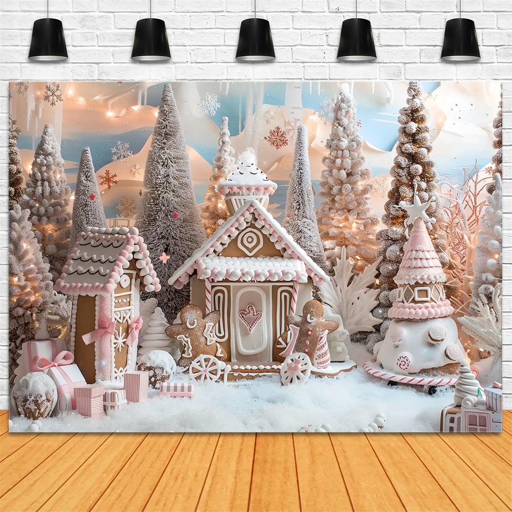 Christmas Frosted Gingerbread House Backdrop UK BRP7-227