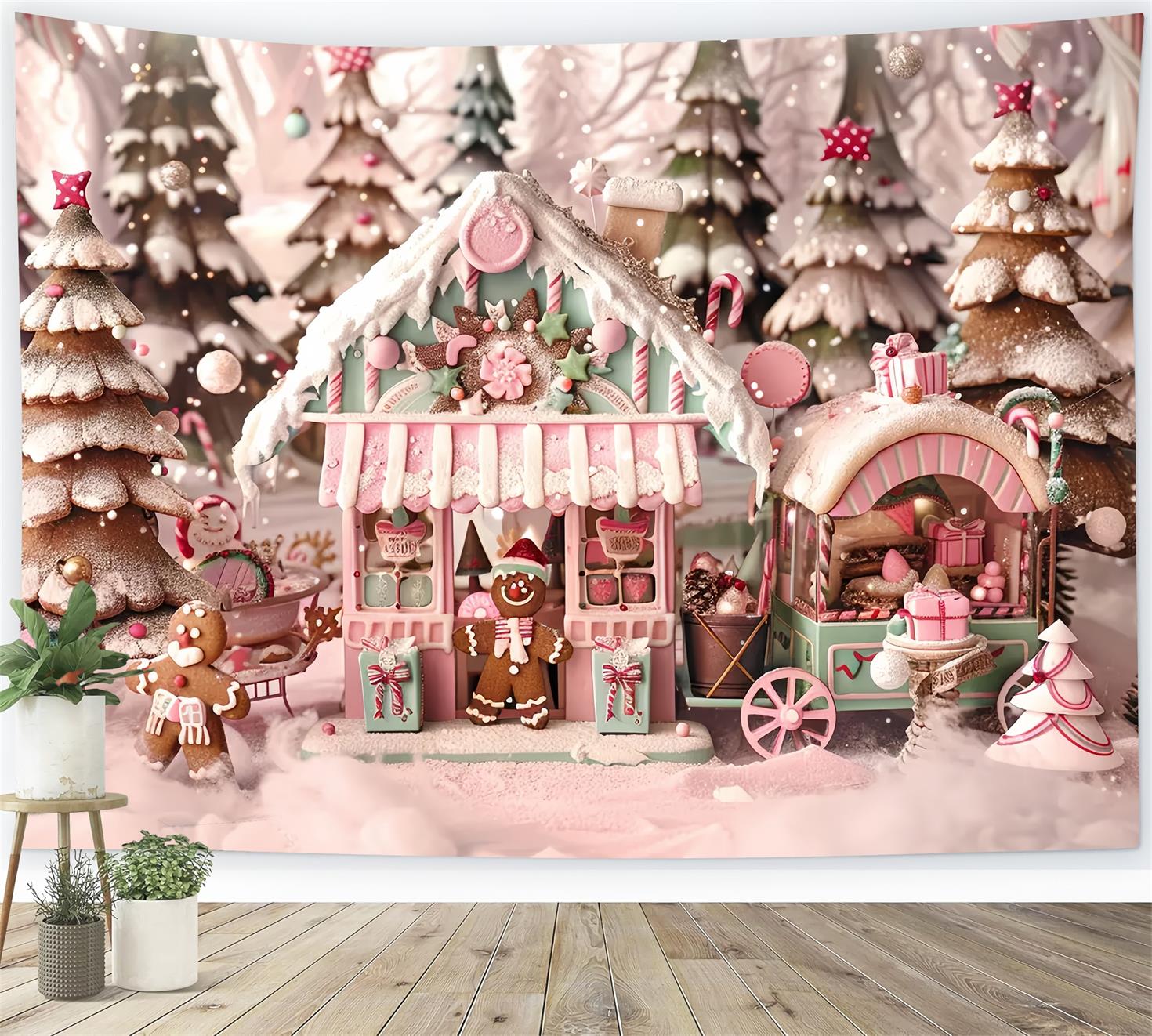 Christmas Gingerbread Shop Backdrop UK BRP7-228