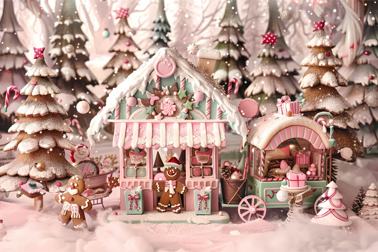 Christmas Gingerbread Shop Backdrop UK BRP7-228