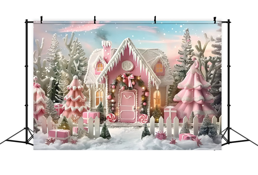 ChriChristmas Pink Frost Fantasy Backdrop UK BRP7-229