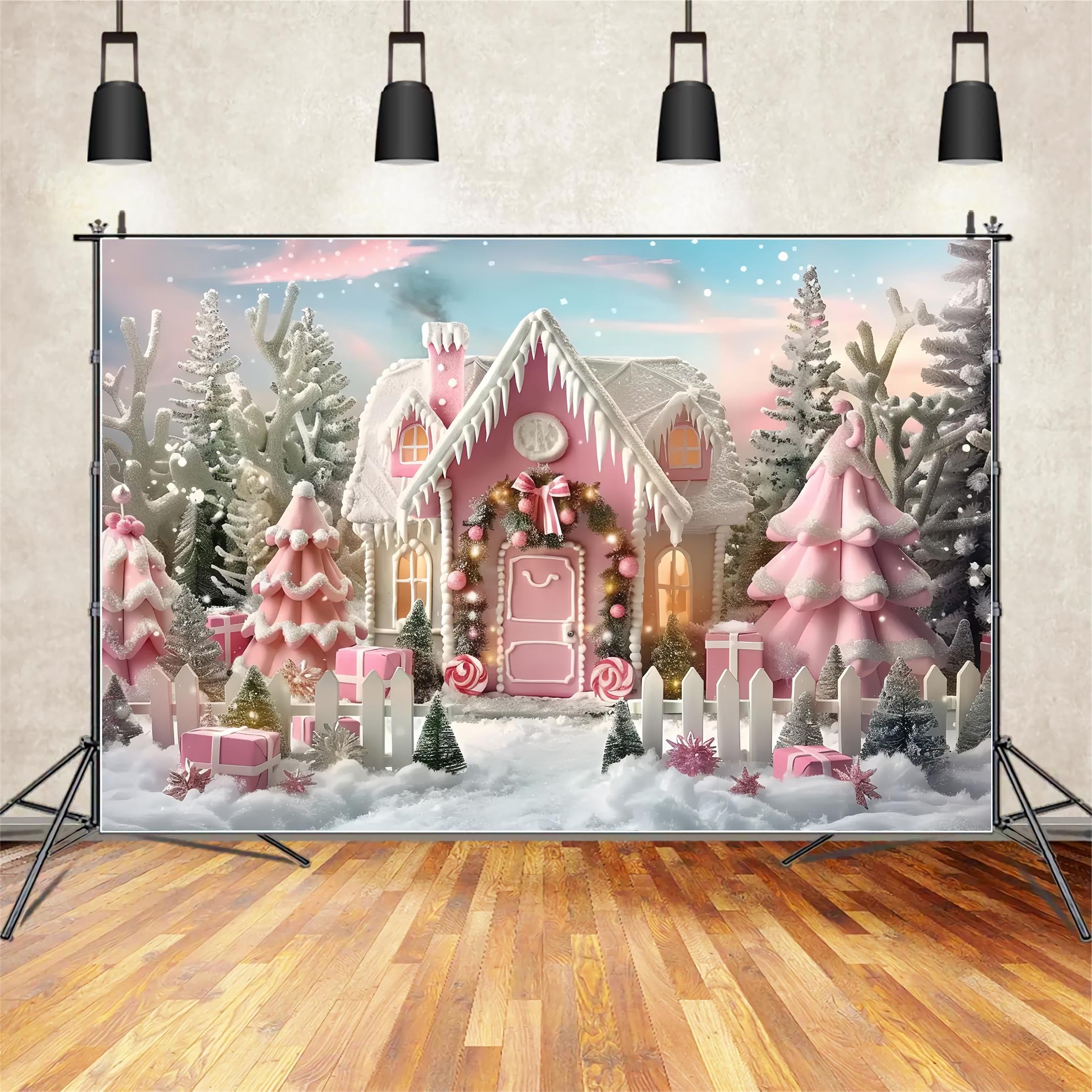 ChriChristmas Pink Frost Fantasy Backdrop UK BRP7-229