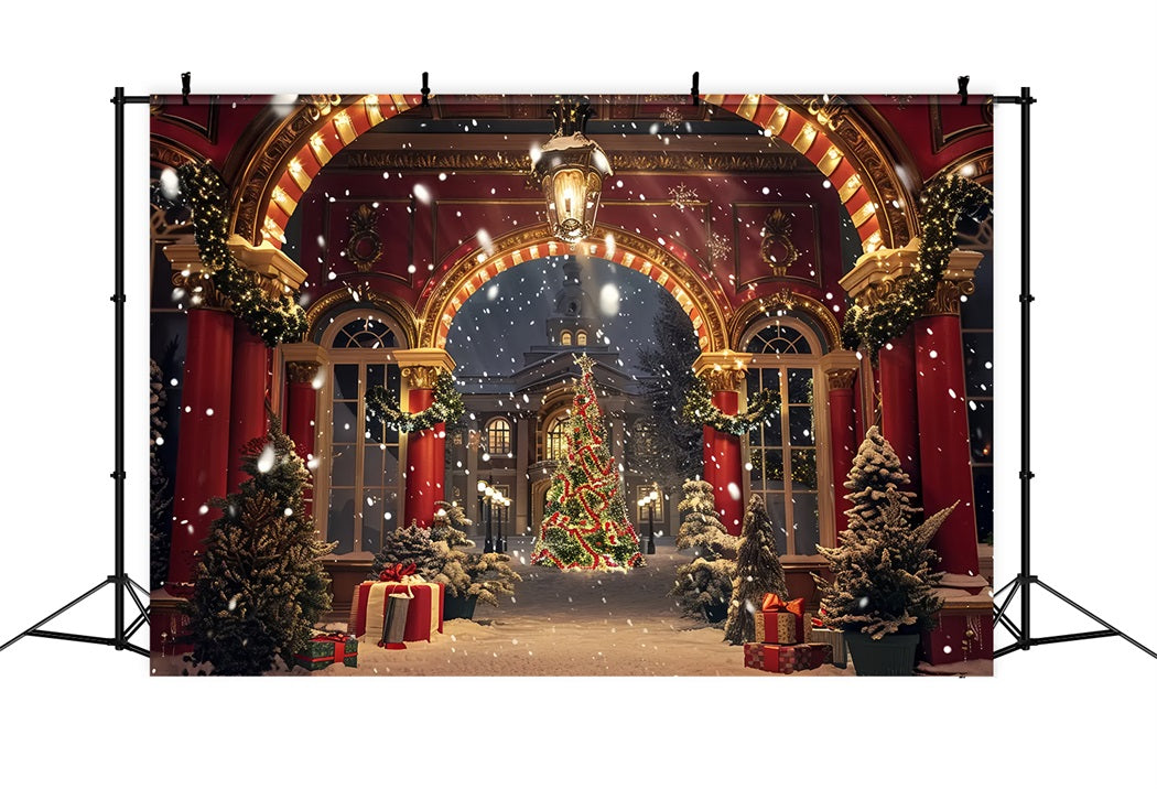 Christmas Elegant Archway Snowfall Backdrop UK BRP7-231