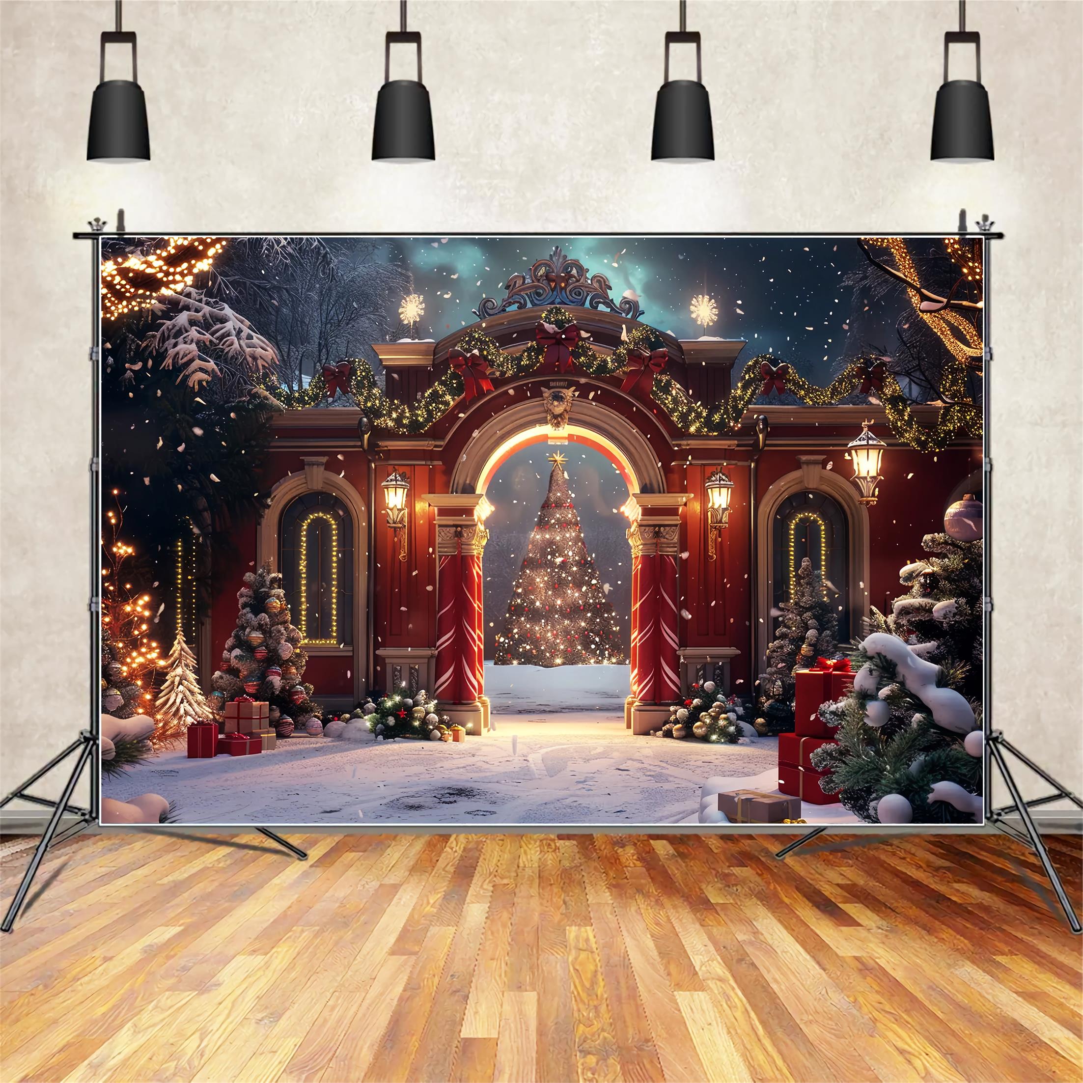 Christmas Elegant Arch Decor Backdrop UK BRP7-232