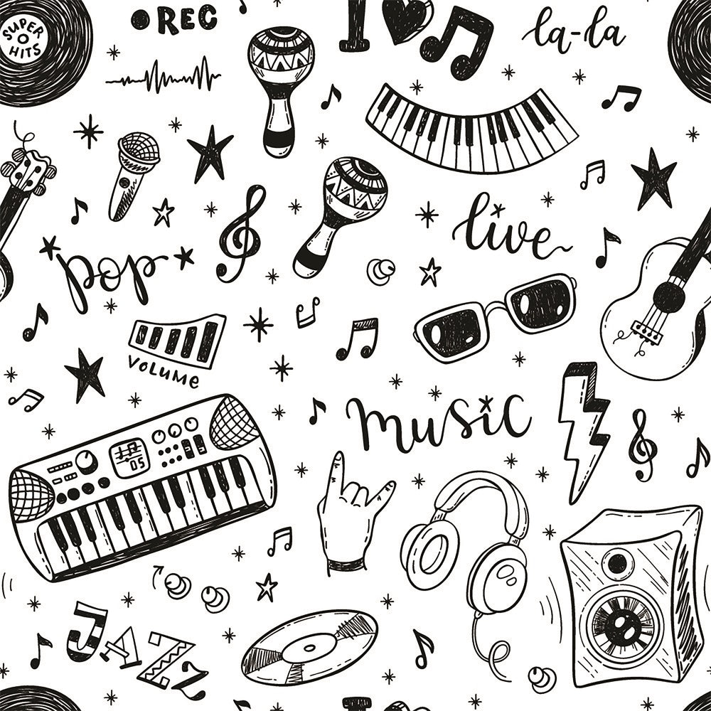 Musical Doodles Back to School  Backdrop UK BRP7-26