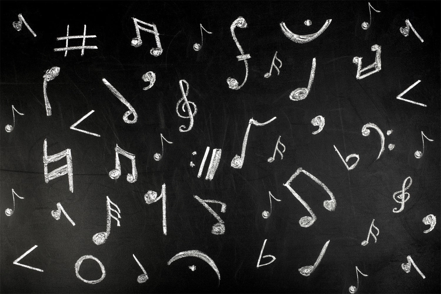 Musical Notes Chalkboard Back to School Backdrop UK BRP7-34