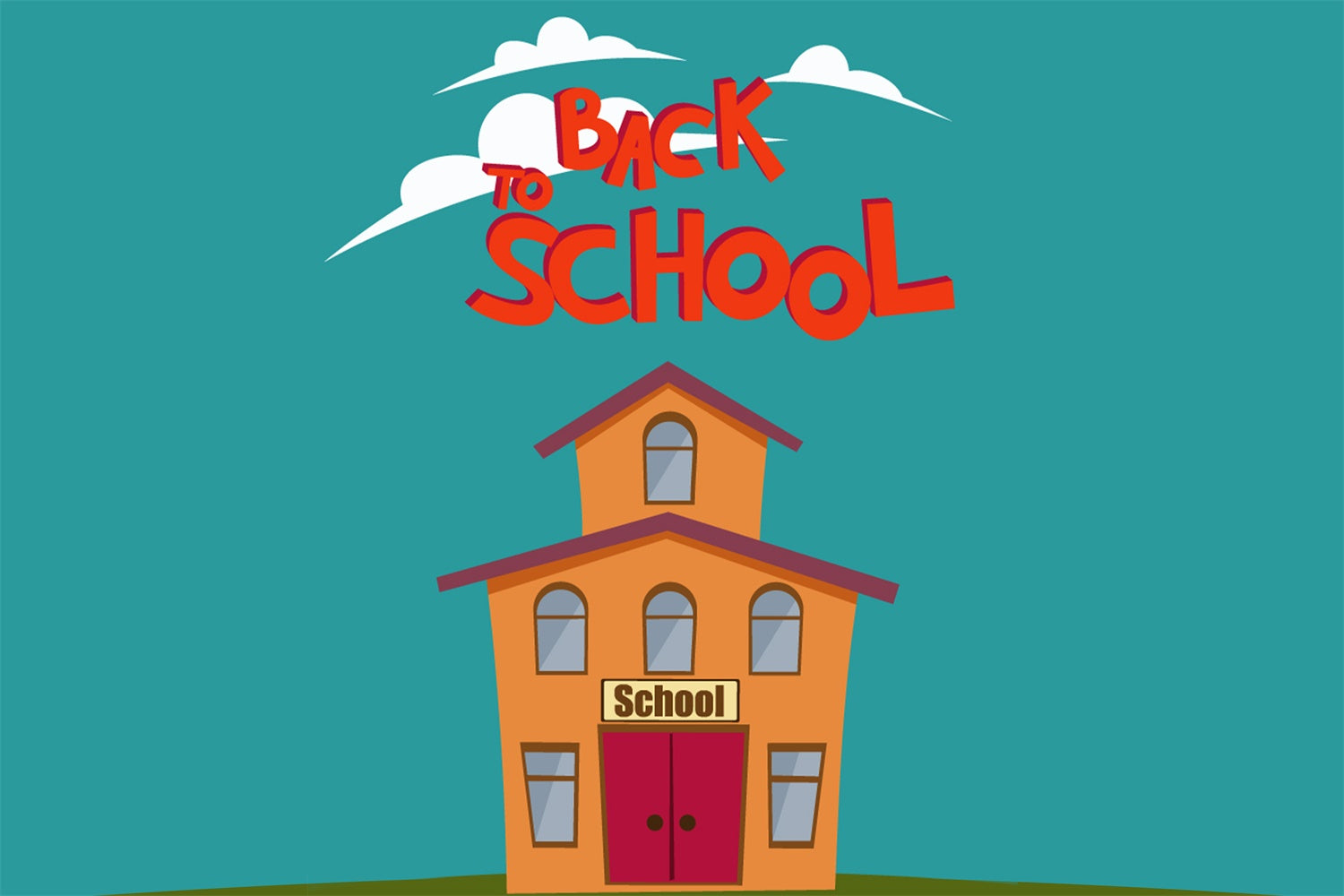 Back to School School House Photography Backdrop UK BRP7-37