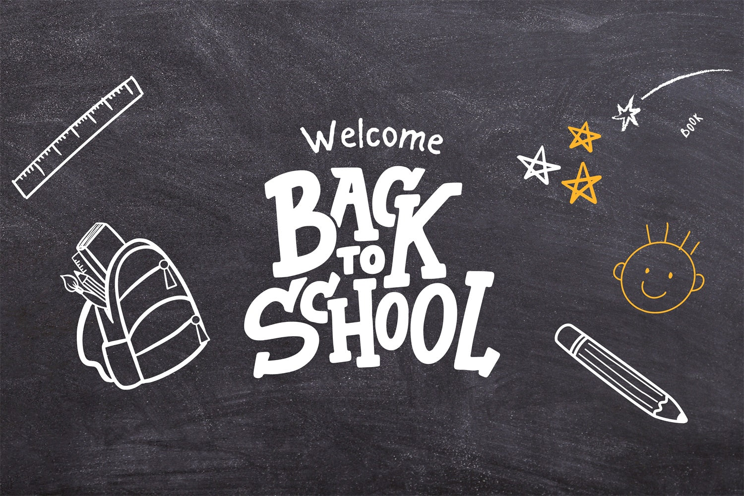 Back to School Chalk Drawing Photography Backdrop UK BRP7-47