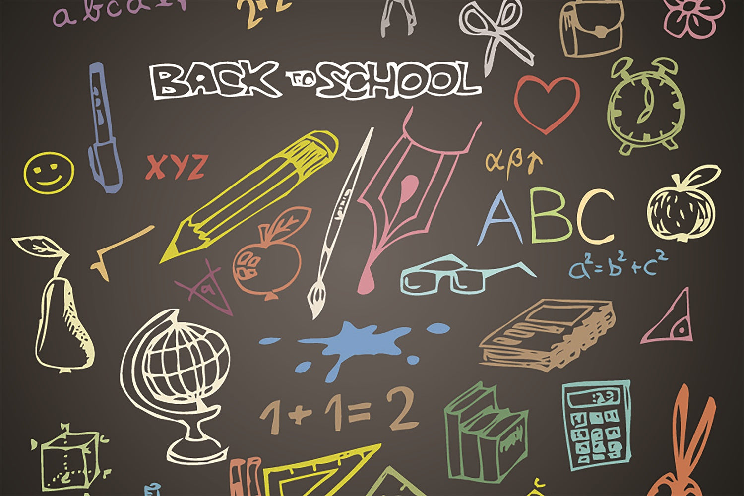 Colorful Chalkboard Back to School Backdrop UK BRP7-56