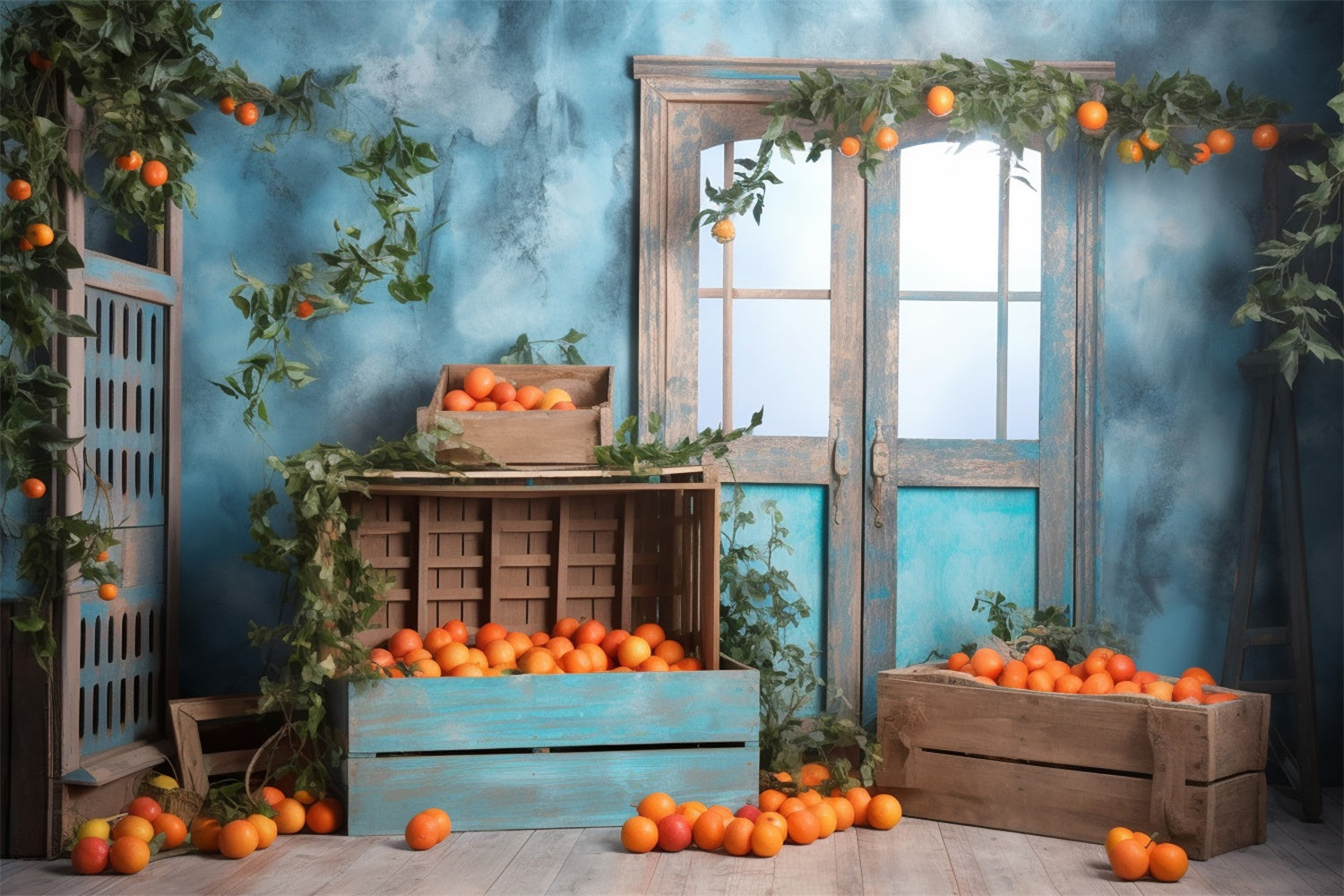 Autumn Oranges Room Backdrop UK for Photography BRP7-66