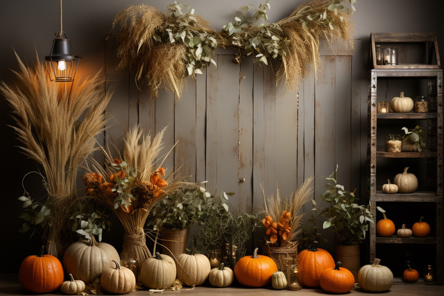 Autumn Pumpkin Wall Backdrop UK for Photography BRP7-67