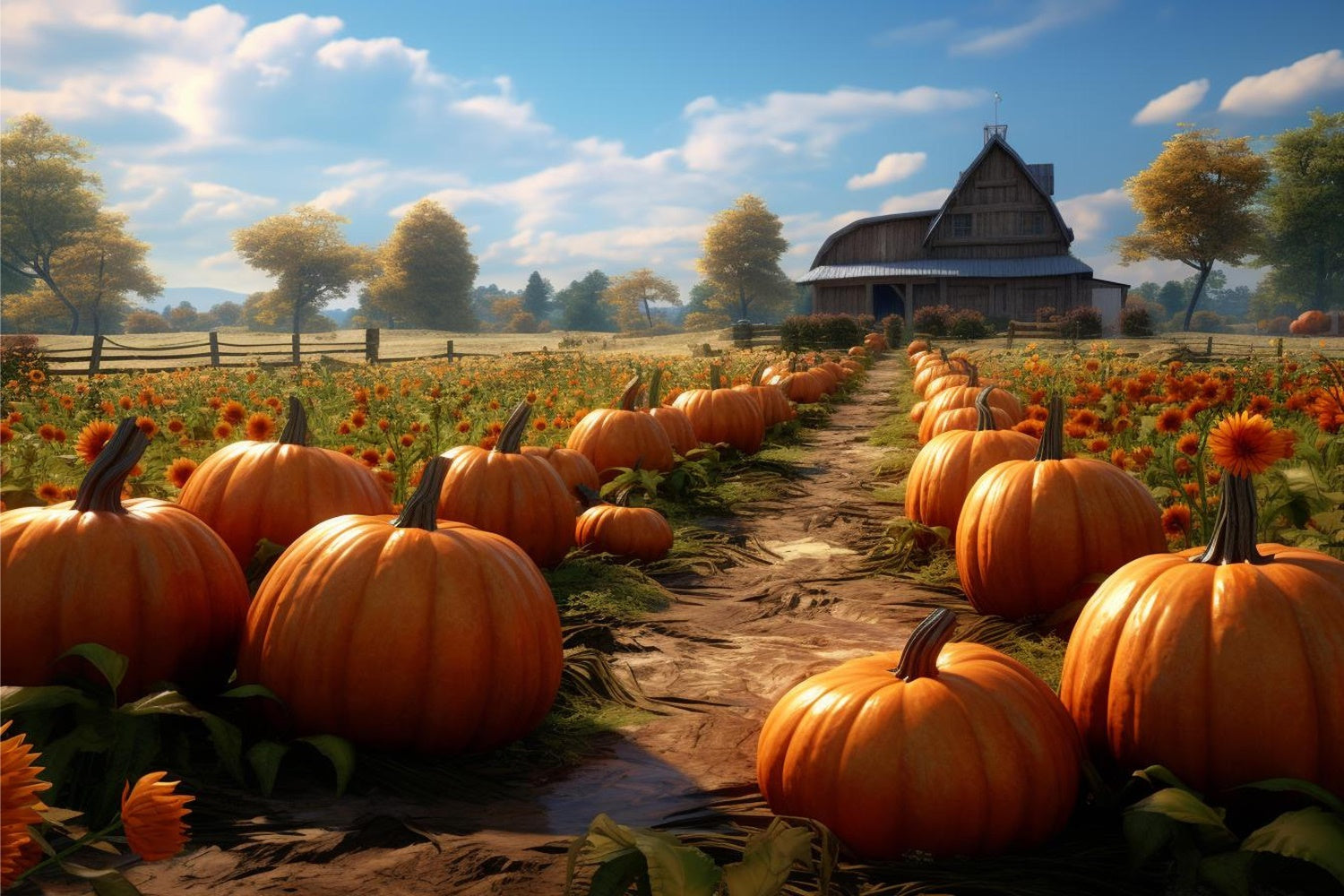 Pumpkin Farm Autumn Backdrop UK for Photography BRP7-70