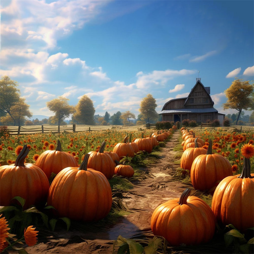 Pumpkin Farm Autumn Backdrop UK for Photography BRP7-70