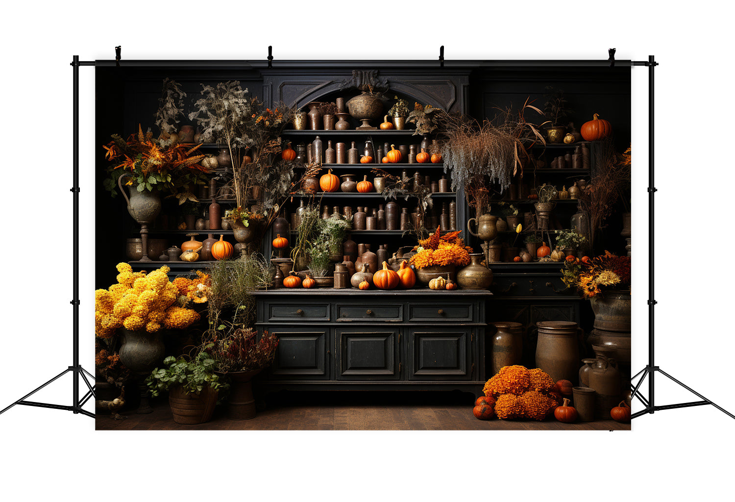 Autumn Kitchen Pumpkins Photography Backdrop UK BRP7-72