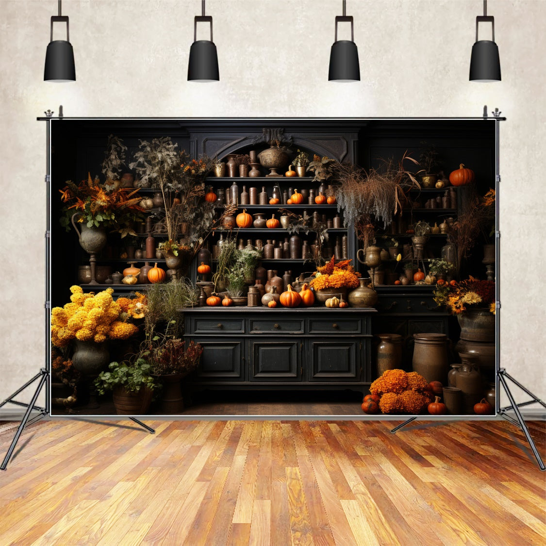 Autumn Kitchen Pumpkins Photography Backdrop UK BRP7-72