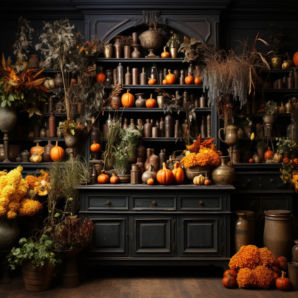 Autumn Kitchen Pumpkins Photography Backdrop UK BRP7-72