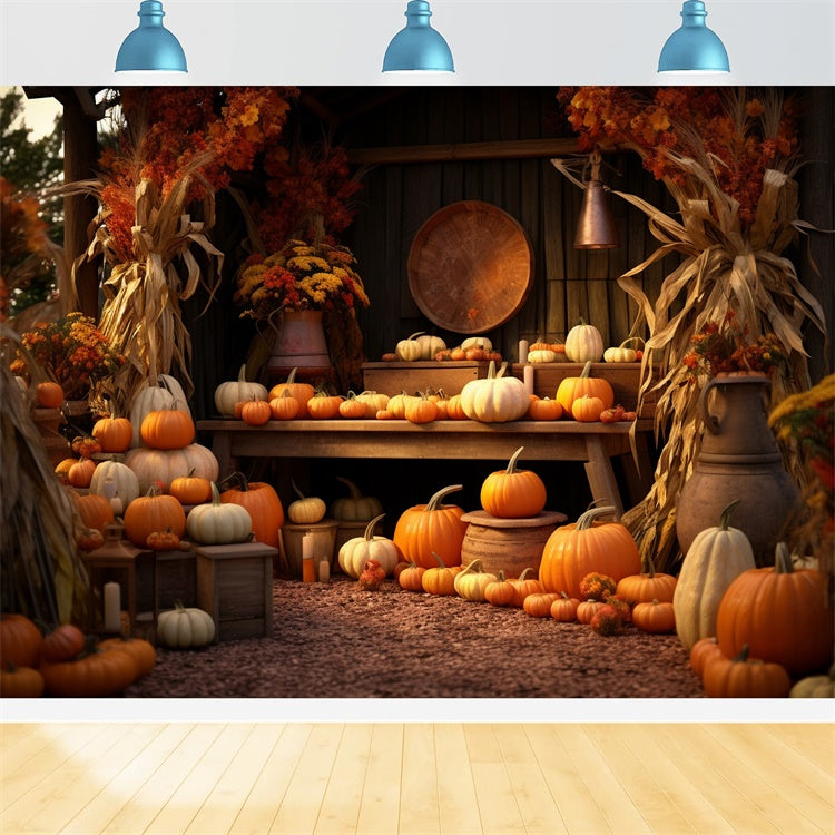 Autumn Pumpkin Shop Backdrop for Photography UK BRP7-74