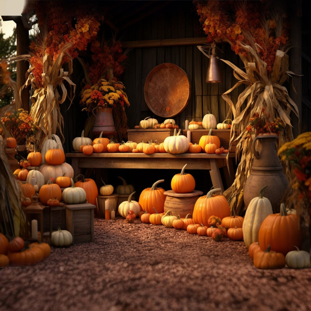 Autumn Pumpkin Shop Backdrop for Photography UK BRP7-74