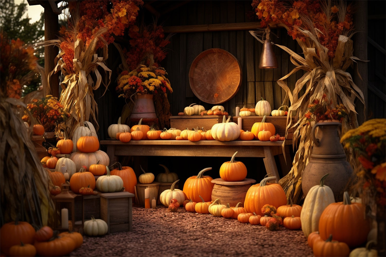 Autumn Pumpkin Shop Backdrop for Photography UK BRP7-74