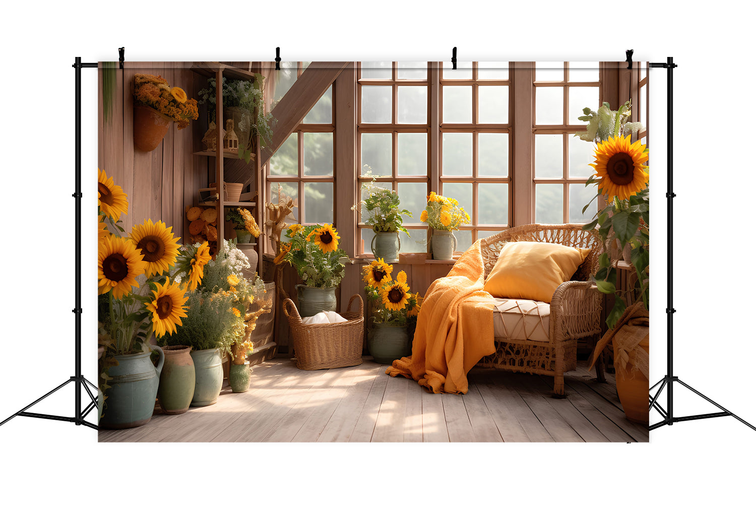 Autumn Sunflower Room Photography Backdrop UK BRP7-76