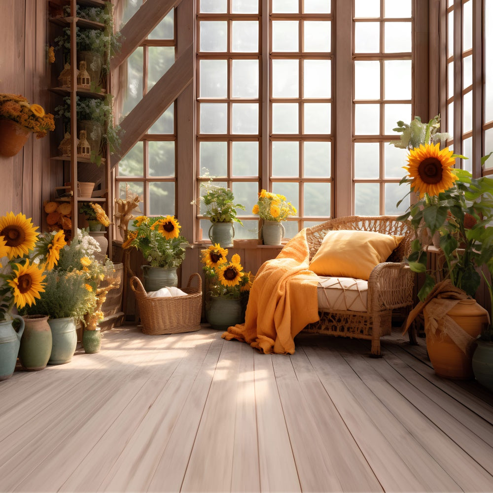 Autumn Sunflower Room Photography Backdrop UK BRP7-76