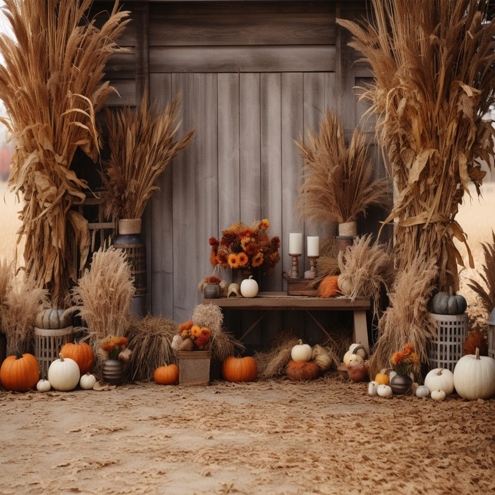 Autumn Wood House with Haystack Backdrop UK BRP7-79